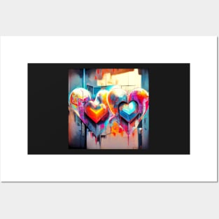 graffiti heart&#39;s, colourful Posters and Art